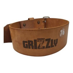 Grizzly Fitness Weight Lifting Belt Sz L Brown Leather Made In Canada Vintage